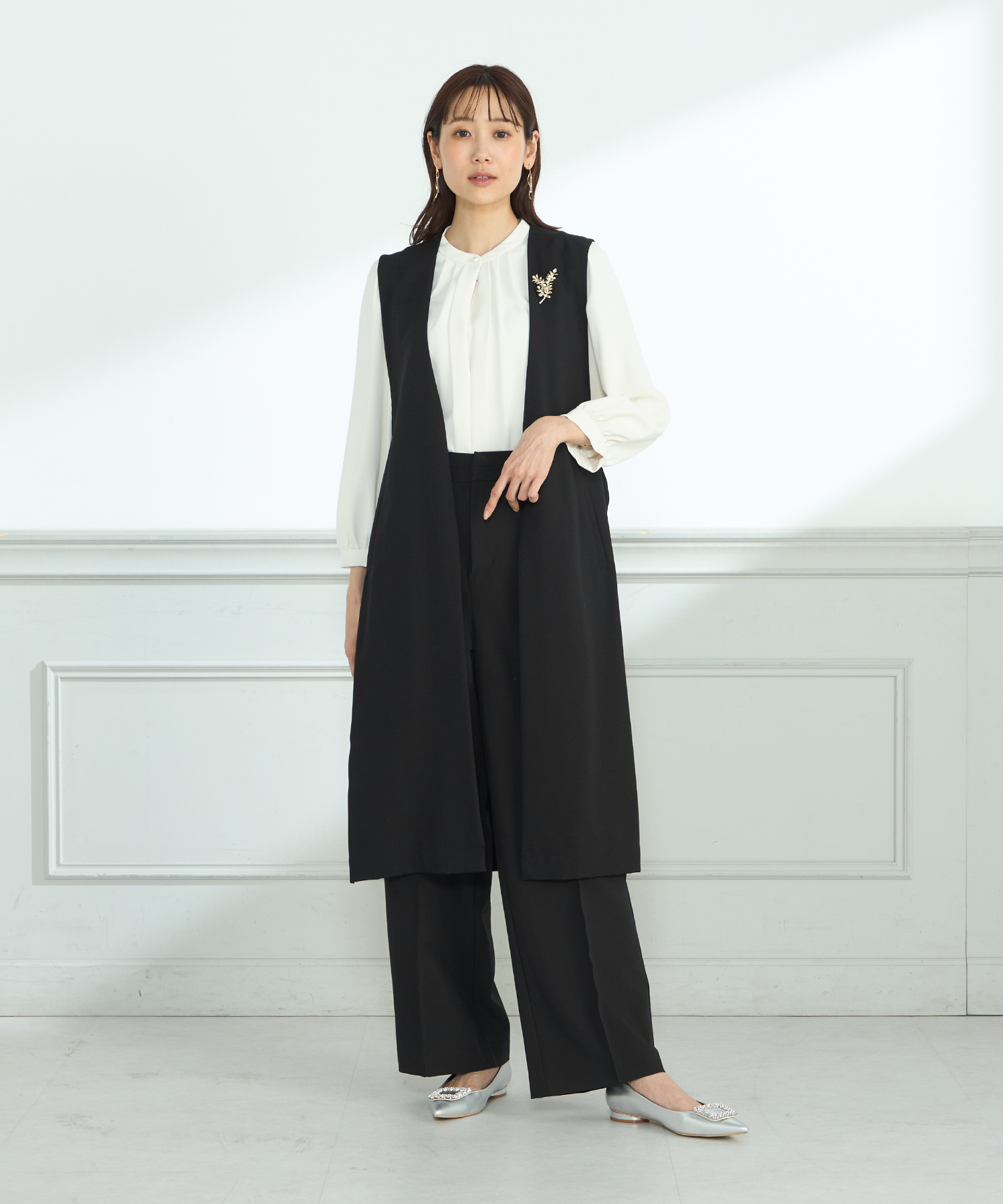 ノースリーブドレスのコーディネート